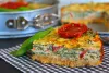 Cheesecake salé épinards, fromage de chèvre et tomates confites